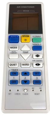 Panasonic Air Conditioner Remote , CS-E12HKR  , CS-E12JKR  , CS-E12PKR  , CS-E15GKR  , CS-E15HKR  , CS-E15JKR-3  , CS-E15MKR  , CS-E15PKR  , CS-E18PKR  , CS-E21DKRS  , CS-E21PKR  , CS-E24LKR-1  , CS-E24MKR  , CS-E24PKR  , CS-E9HKR  , CS-Z18RKR  , CS-Z21RKR  , CSE18LKR  , CU-E12MKR  , CU-E12PKR  , CU-E18DKR  , CU-E28MKR  , CU-EU12LKR 