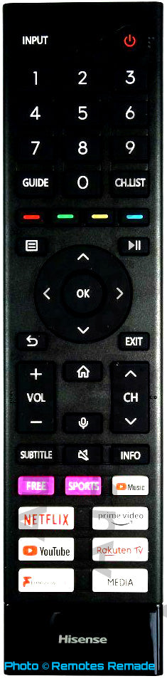 Remote for Hisense TV Model ERF3G80H U7G Series  U7G  Hisense  For 43A7G  ERF3G80H  A7G Series  A7G  85U7G  85A7G  75U7G  75A7G  65U7G  65A7G  55U7G  55A7G  50A7G  43A7G