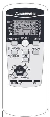 Replacement Air Conditioner Remote for Mitsubishi Model: DXC