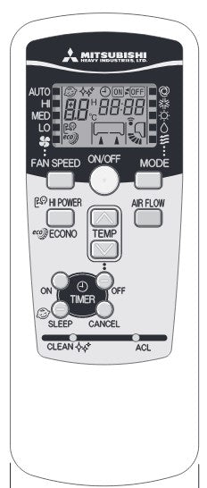 Replacement Air Conditioner Remote for Mitsubishi Model: DXC