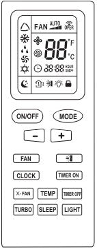 Air Conditioner Remote for Lennox Model: LNIN